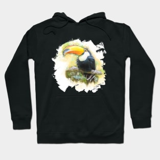 Toucan Toco Bird Animal Wildlife Forest Jungle Nature Watercolor Hoodie